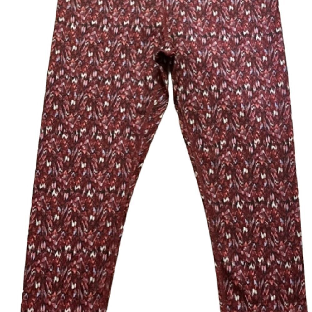 Manduka NWOT Women's Yoga Legging Essential Capri in Adaptation Print Burgundy M - Picture 5 of 14